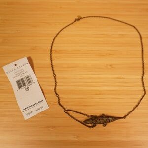 Ralph Lauren Crocodile Gold Chain Necklace OS Brand New